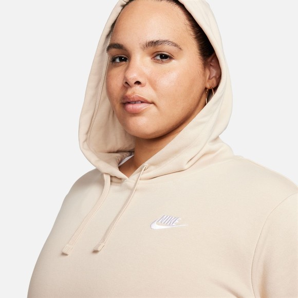 Nike Sportswear Club Fleece Hoodie Sanddrift/White, Women's Plus Size 3X - Picture 5 of 12